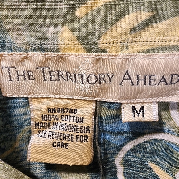 The Territory Ahead Men's 100% Cotton Tropical Short Sleeves Button Down Shirt M - Picture 2 of 11